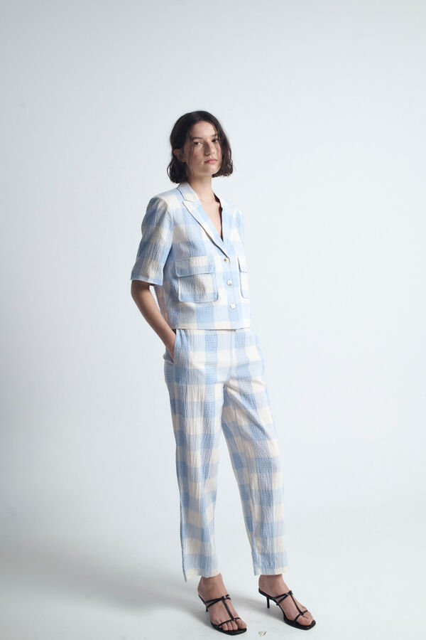 Object Calças fluidas com estampado Azul