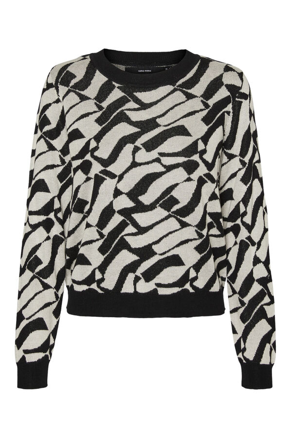 Vero Moda Curve Jersey de cuello redondo talla grande Negro