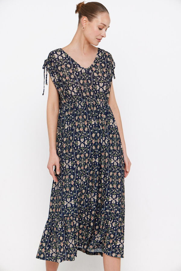 Cortefiel Vestido de punto estampado Estampado azul