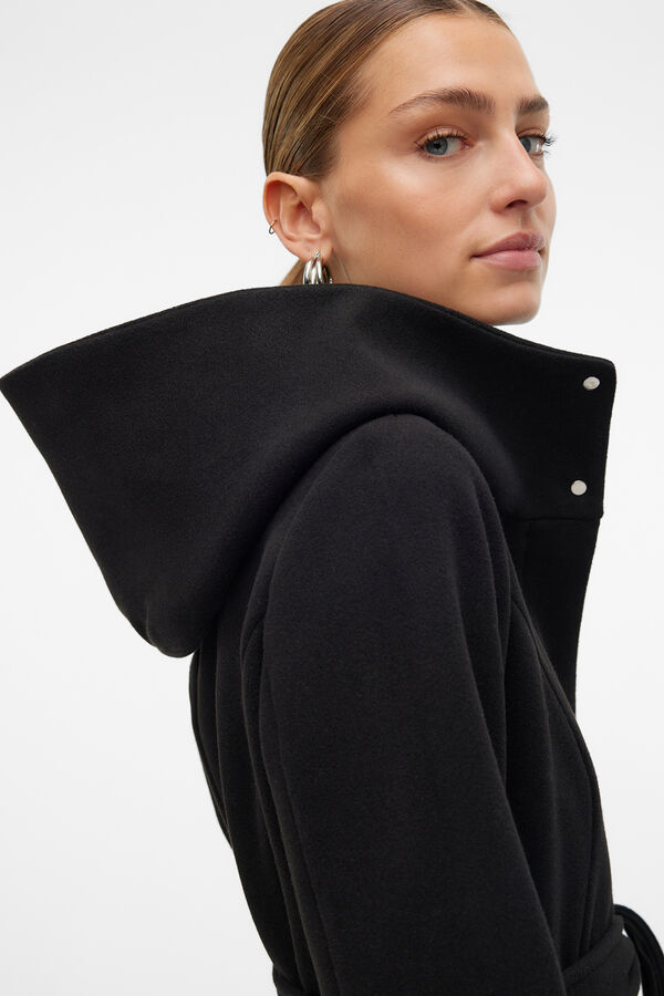 Vero Moda Sobretudo curto de tecido com capuz Preto
