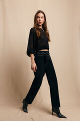 Slowlove Cal&ccedil;as de veludo cotel&ecirc; Preto