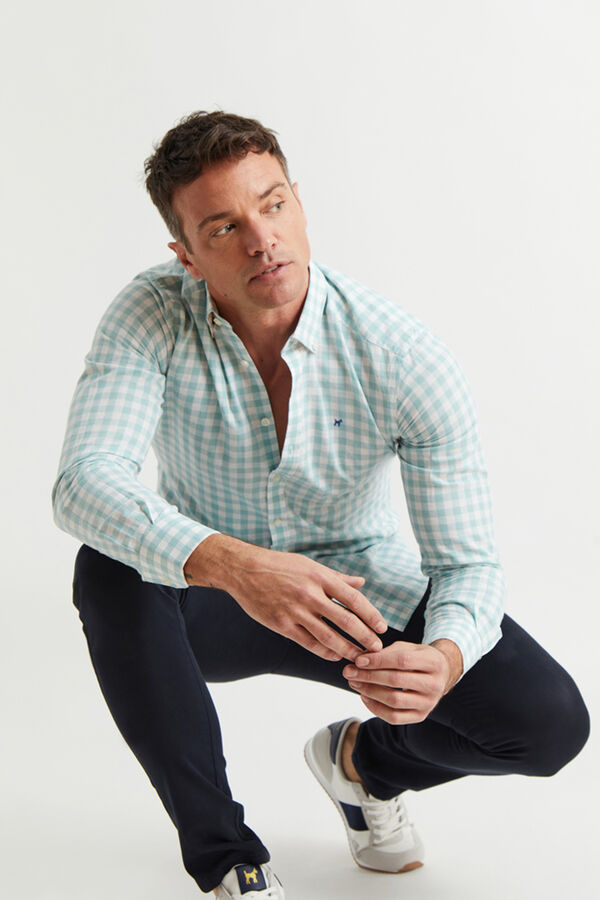 Williot Camisa xadrez de linho Verde