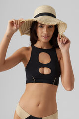 Vero Moda Sombrero de paja Marr&oacute;n