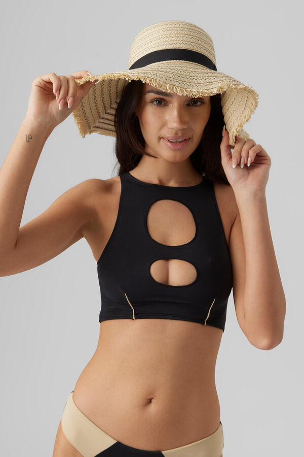 Vero Moda Sombrero de paja Marr&oacute;n