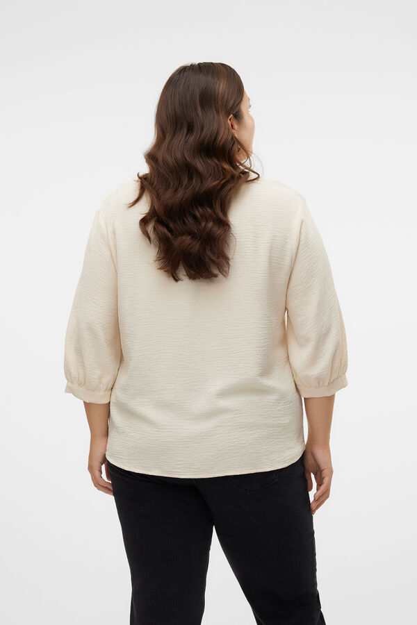 Vero Moda Curve Top manga 3/4 talla grande Gris