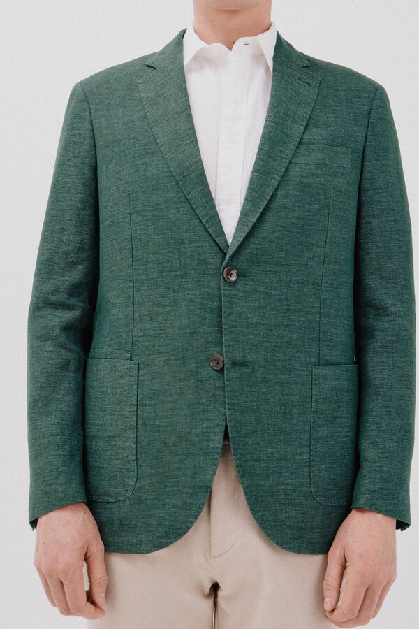 Cortefiel Blazer de linho Verde