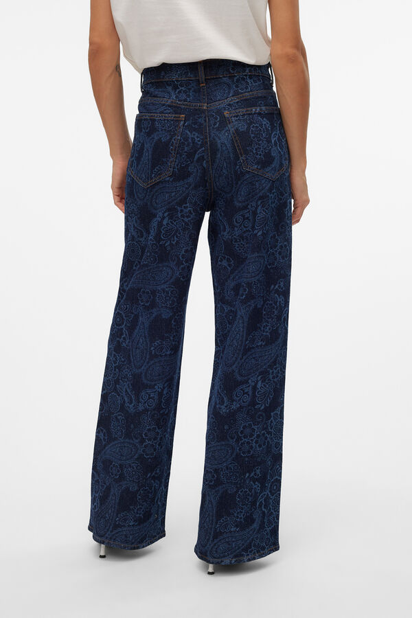 Vero Moda Pantal&oacute;n vaquero estampado Azul marino