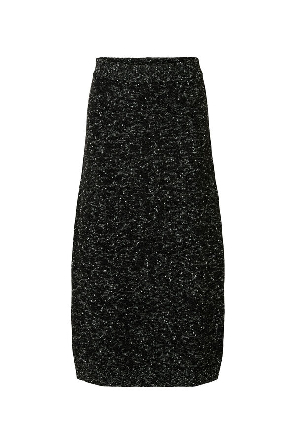 Selected Saia midi de algod&atilde;o org&acirc;nico Preto