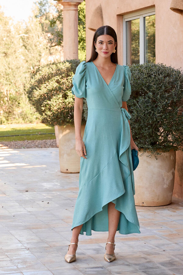 Pol&iacute;n Et Moi Vestido mangas Leane Turquesa