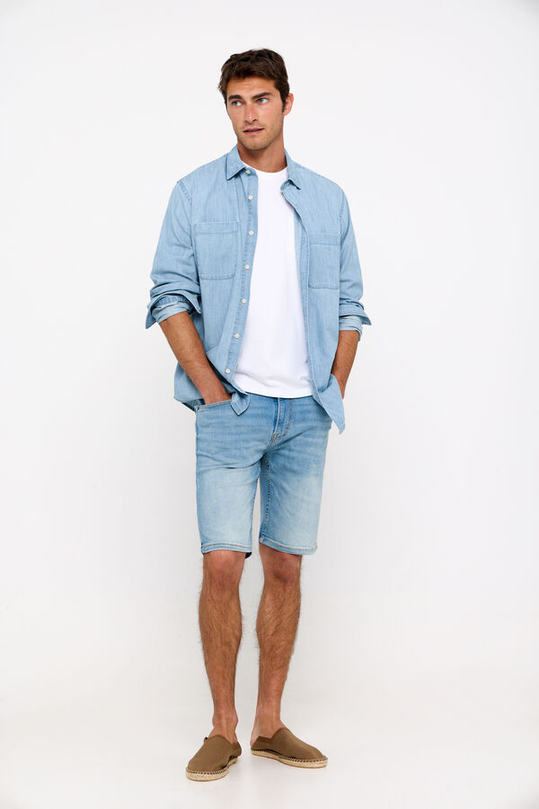 Cortefiel Bermuda vaquera super ligera Azul