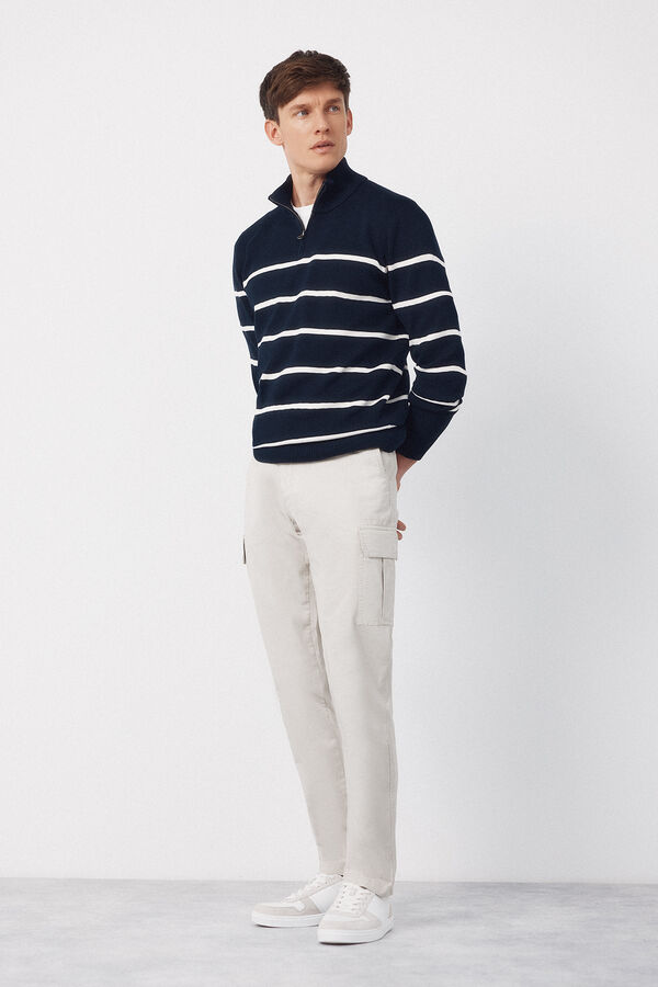 Cortefiel Pantal&oacute;n cargo tapered Beige