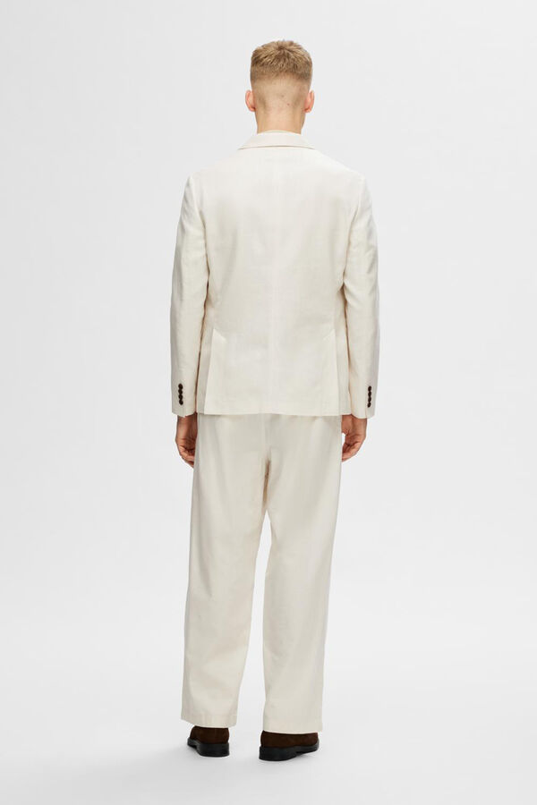 Selected Americana de linho Regular Fit. Branco