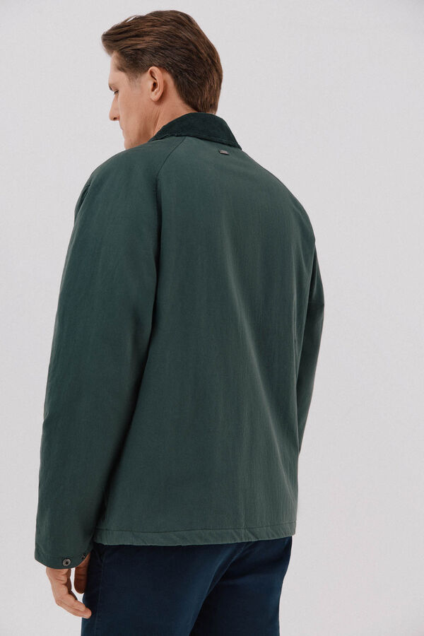 Cortefiel Chaqueta cuello combinado Verde oscuro