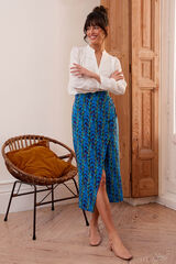 Pol&iacute;n Et Moi Falda midi Sabrina Azul