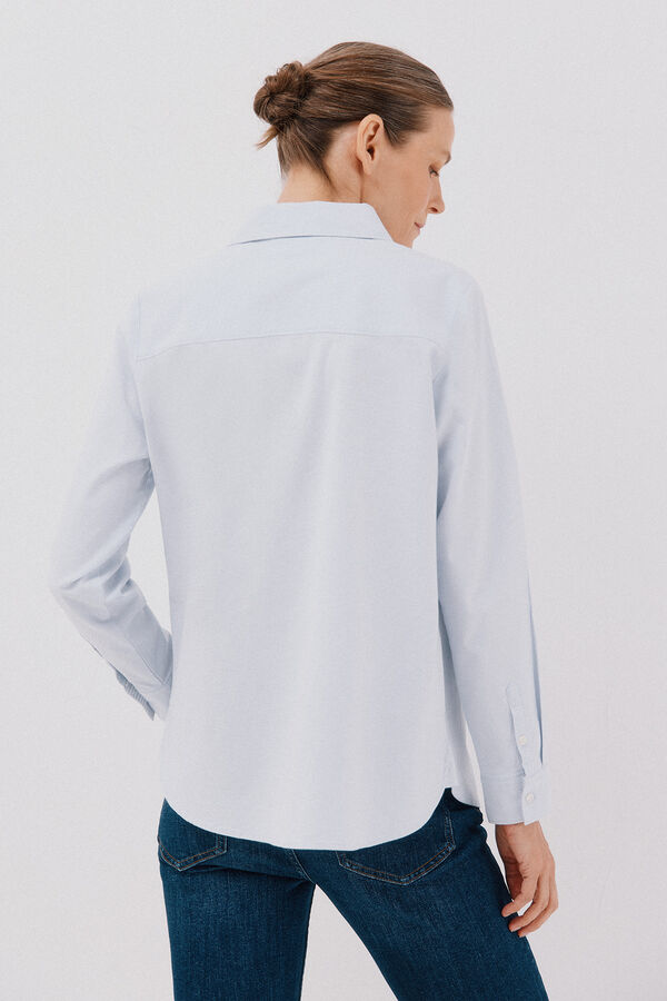 Cortefiel Camisa Algod&oacute;n Sostenible Azul