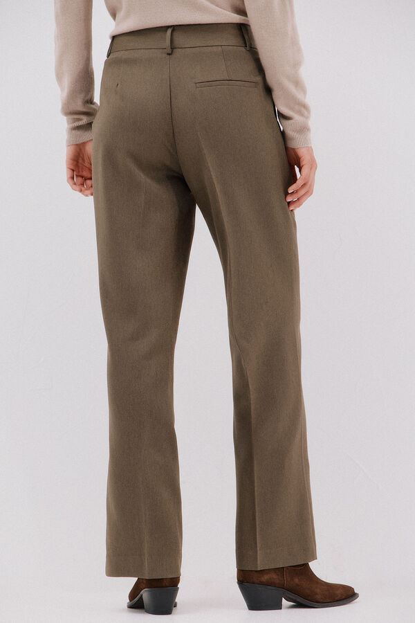Cortefiel Pantal&oacute;n flare vestir Kaki