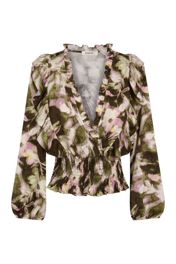 Slowlove Blusa estampada nido de abeja Multicolor