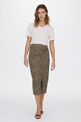 Vila Falda midi estampado leopardo Marrón