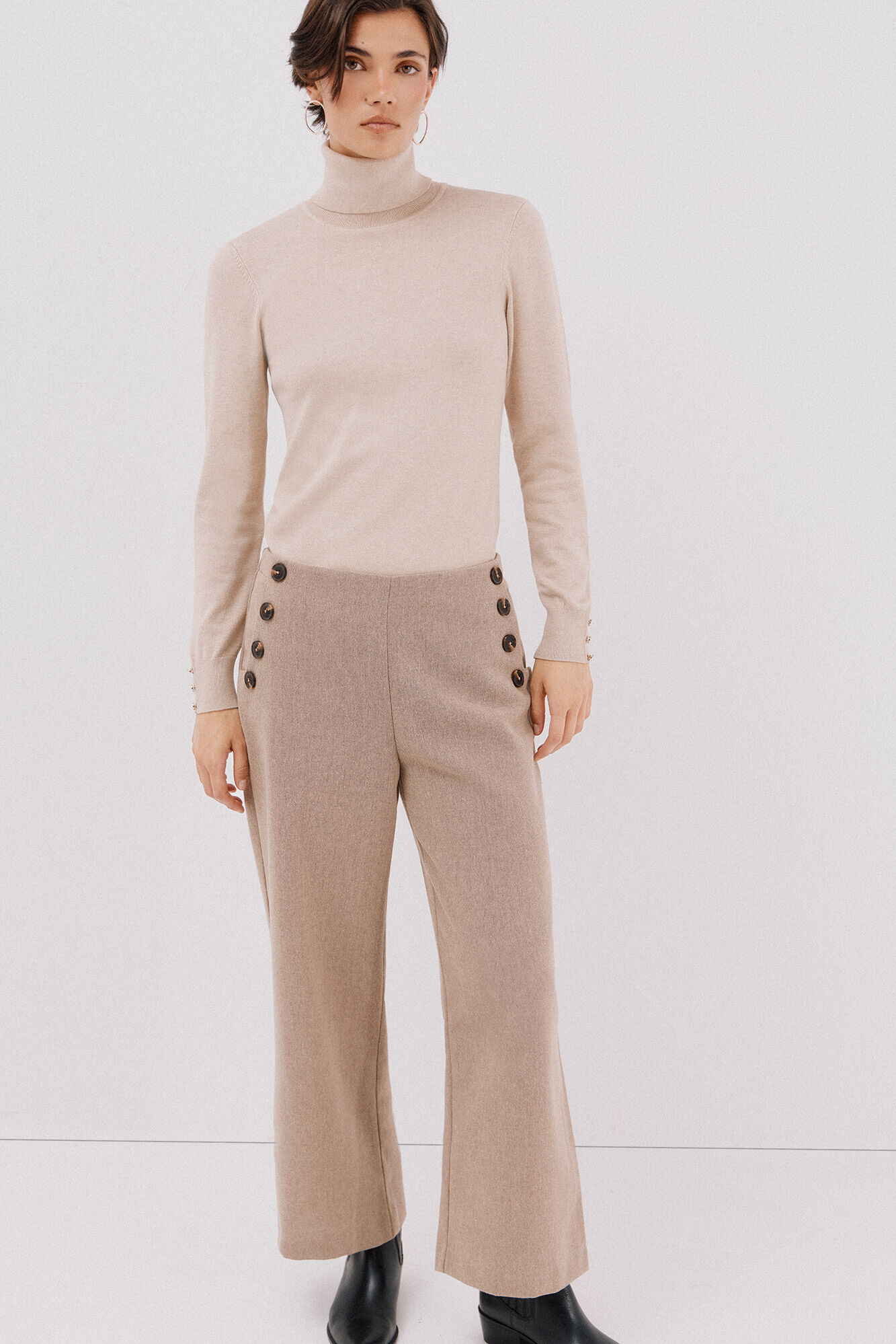 Cortefiel Pantal&oacute;n de mujer crop y ancho