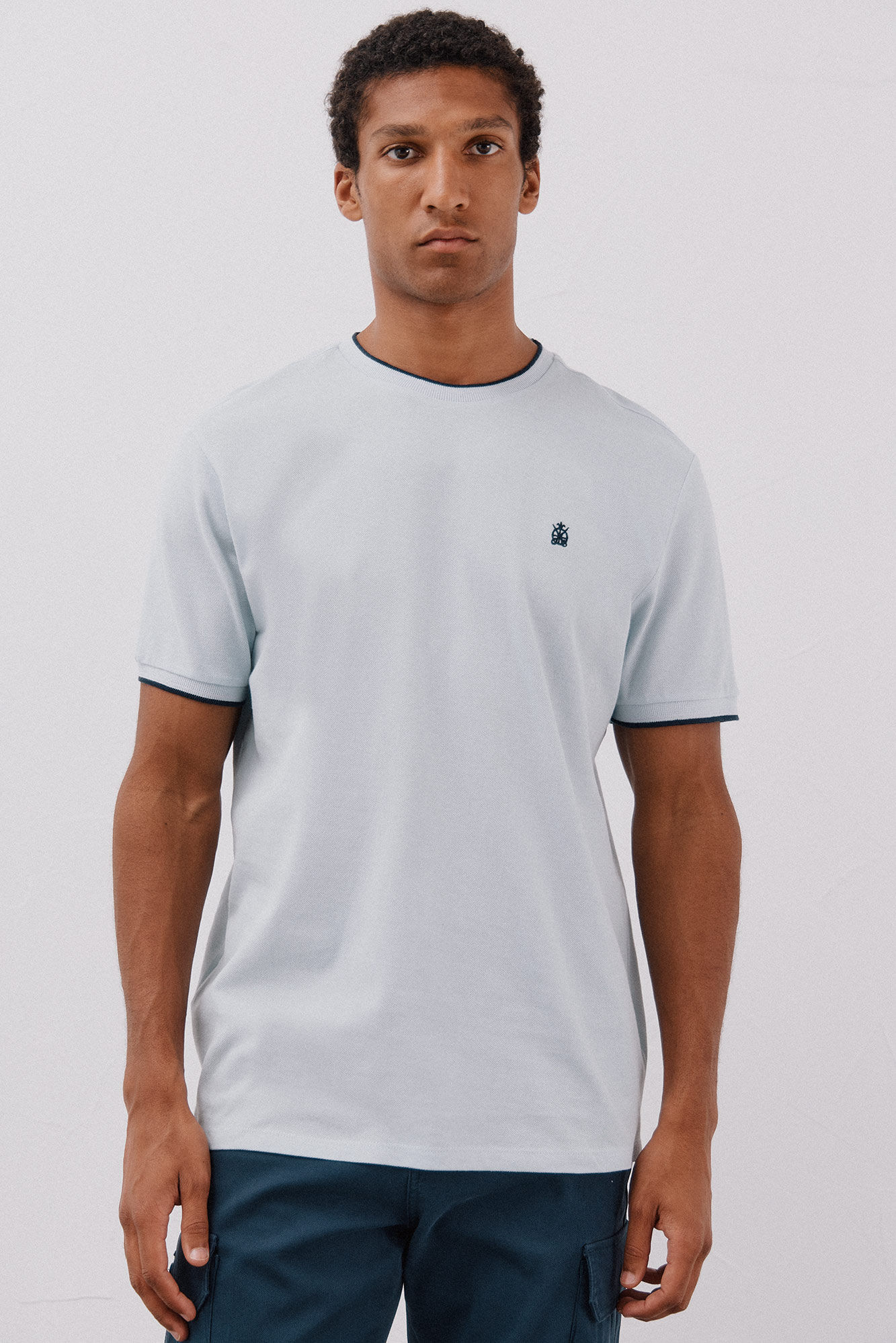 Cortefiel Camiseta com pontas de piqu&eacute;