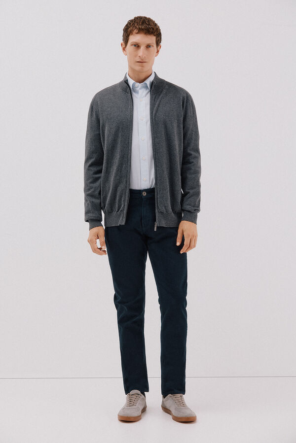 Cortefiel Cardigan de algod&atilde;o e cashmere Cinzento
