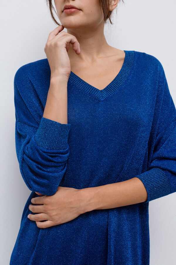 Vila Jersey l&uacute;rex largo Azul marino