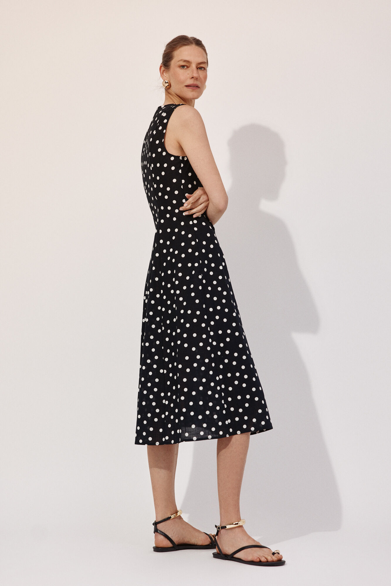 Cortefiel Vestido estampado pontos