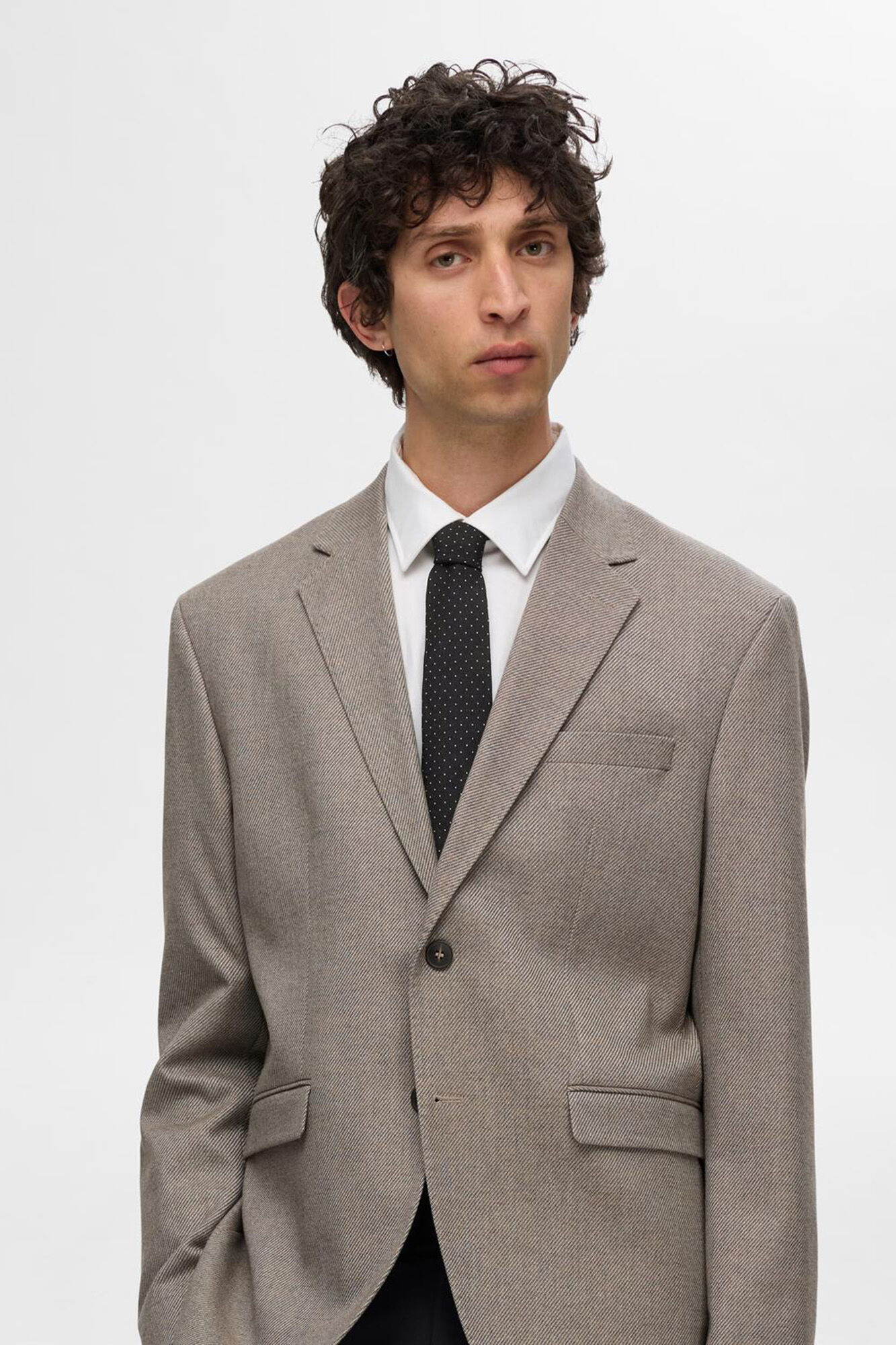 Selected Corbata de puntitos 100% lana.