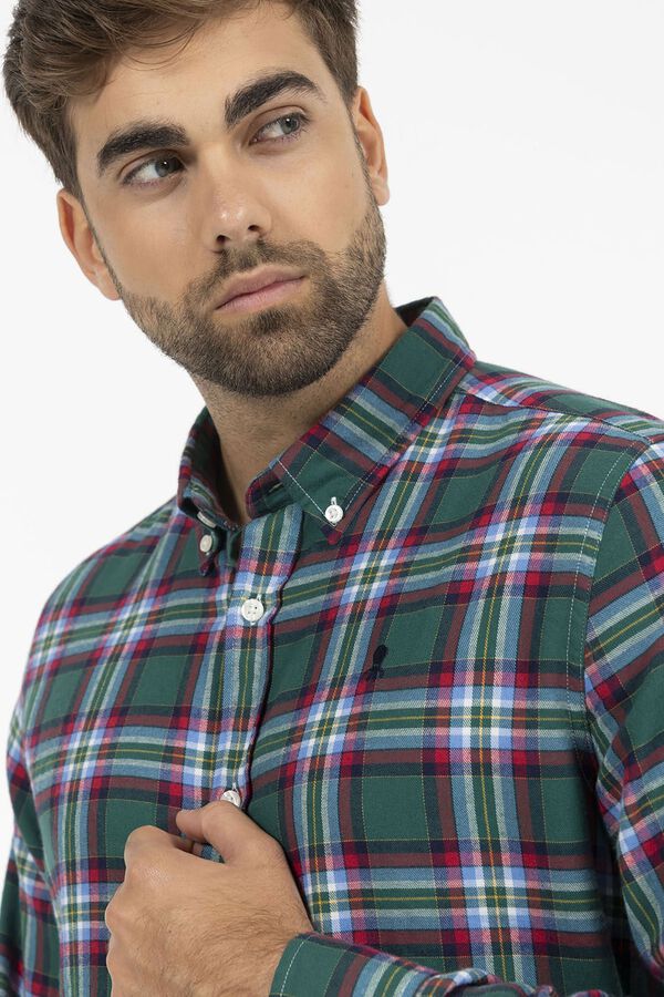 elPulpo Camisa maxi xadrez de inverno  Verde