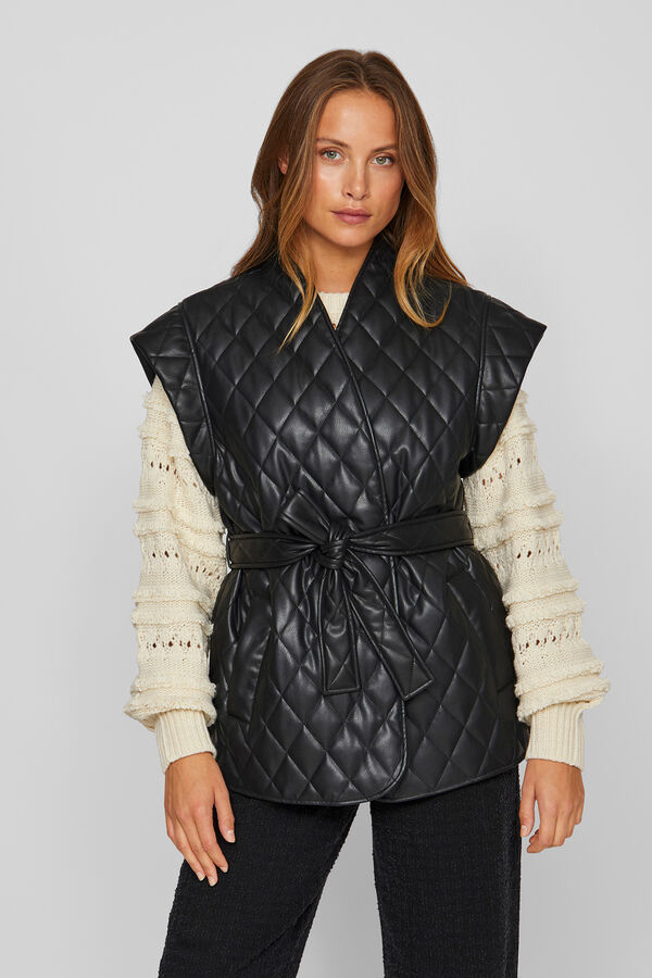 Vila Chaleco acolchado guateado Negro