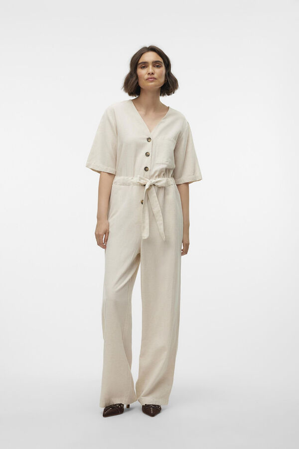 Vero Moda Mono largo de lino Marrón