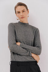 Cortefiel Camiseta b&aacute;sica cuello perkins Gris