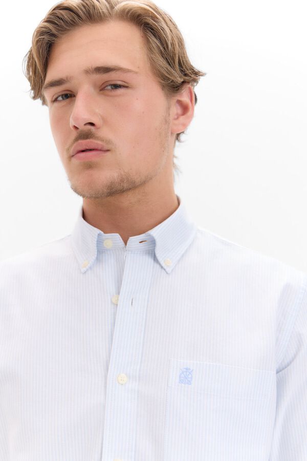 Cortefiel Camisa oxford rayas Azul