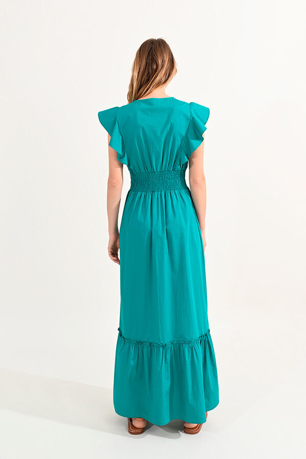 Molly Bracken Vestido de manga corta de mariposa con volantes Verde