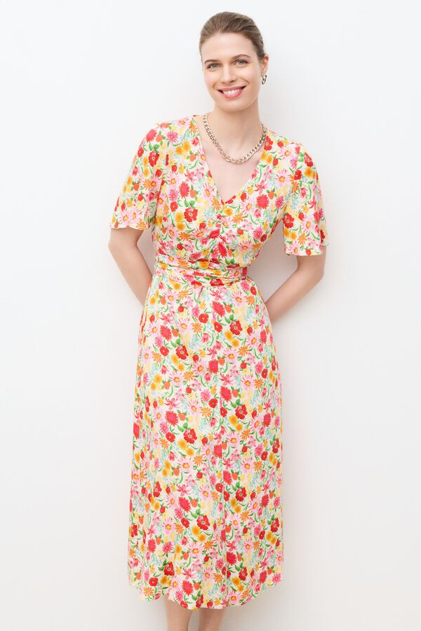 Caroll Vestido midi estampado Blanco