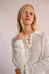 Molly Bracken Suéter bordado de manga comprida Branco