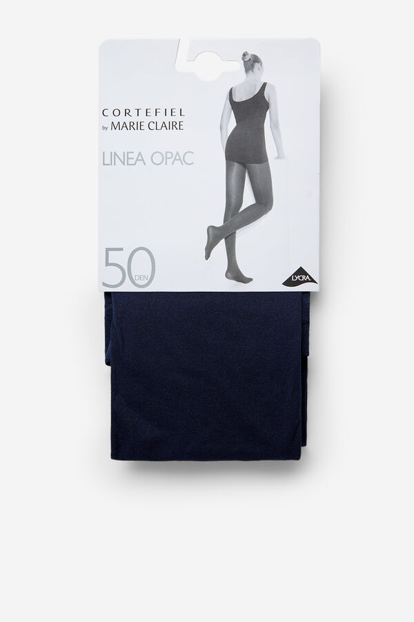 Cortefiel Panty Opac 50D Azul marino