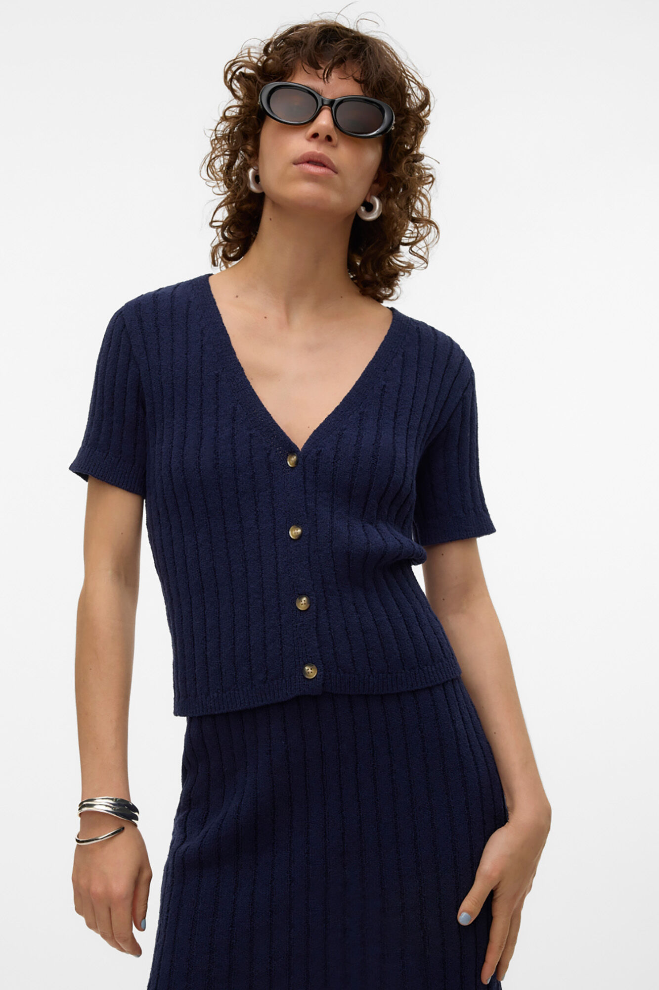 Vero Moda Top de punto de manga corta