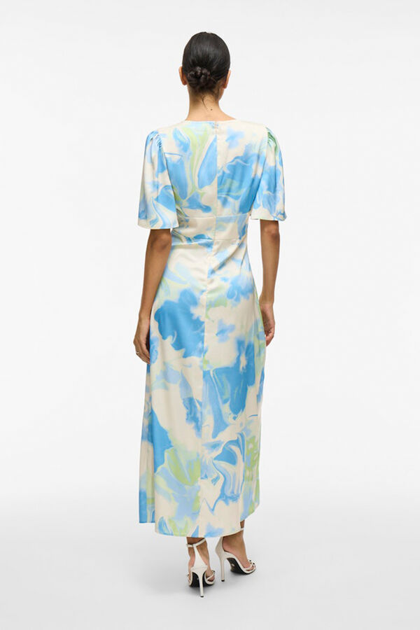 Vila Vestido midi satinado de fiesta Gris