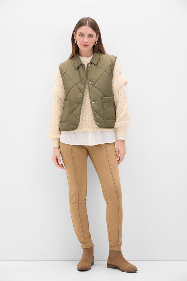 Cortefiel Legging de efeito camur&ccedil;a Tostado