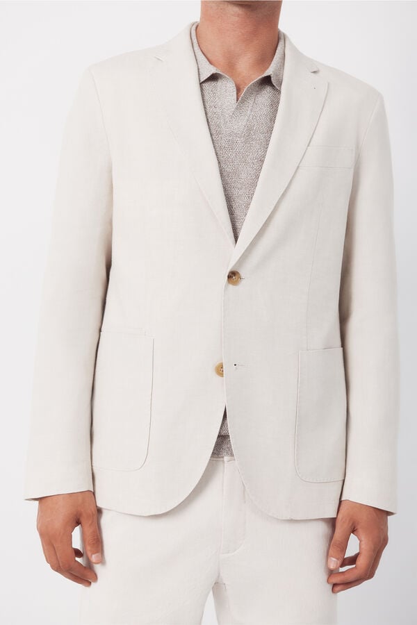 Cortefiel Blazer linho Tostado
