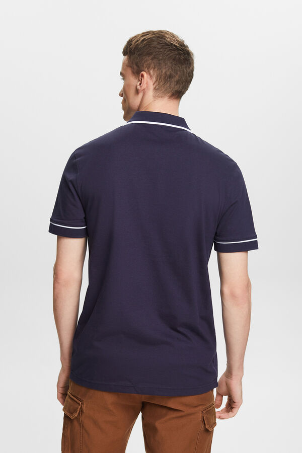 Esprit Polo slim fit liso manga corta algod&oacute;n Azul marino