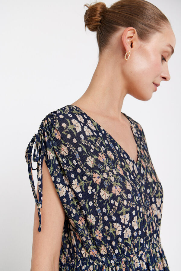 Cortefiel Vestido de punto estampado Estampado azul