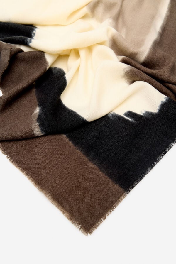 Cortefiel Fular manchas Estampado gris