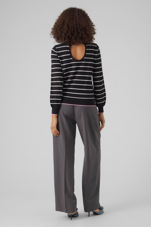 Vero Moda Jersey de punto fino con apertura en la espalda Negro