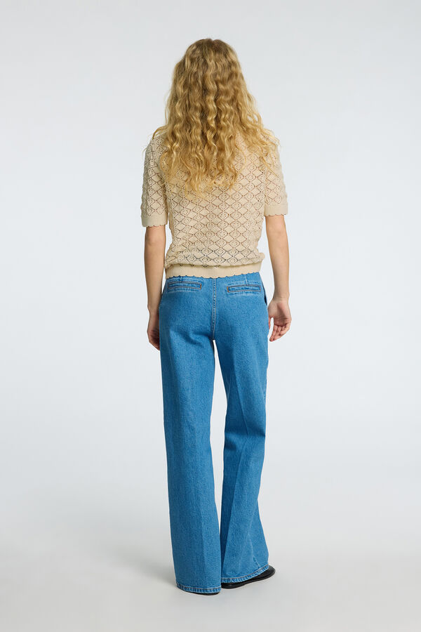 Selected Femme Cardigan de malha de manga manga curta Cinzento