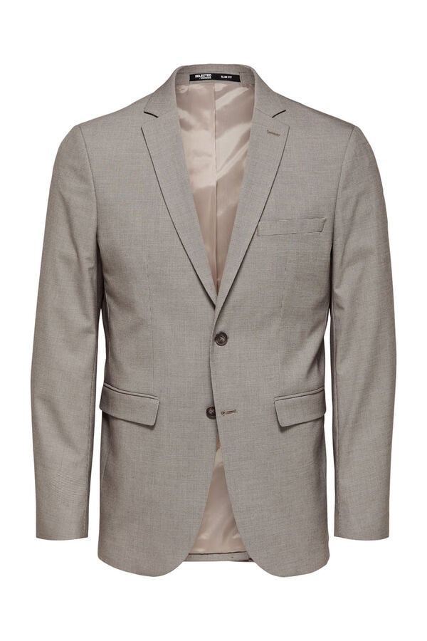 Selected Blazer slim fit estrutura  Castanho