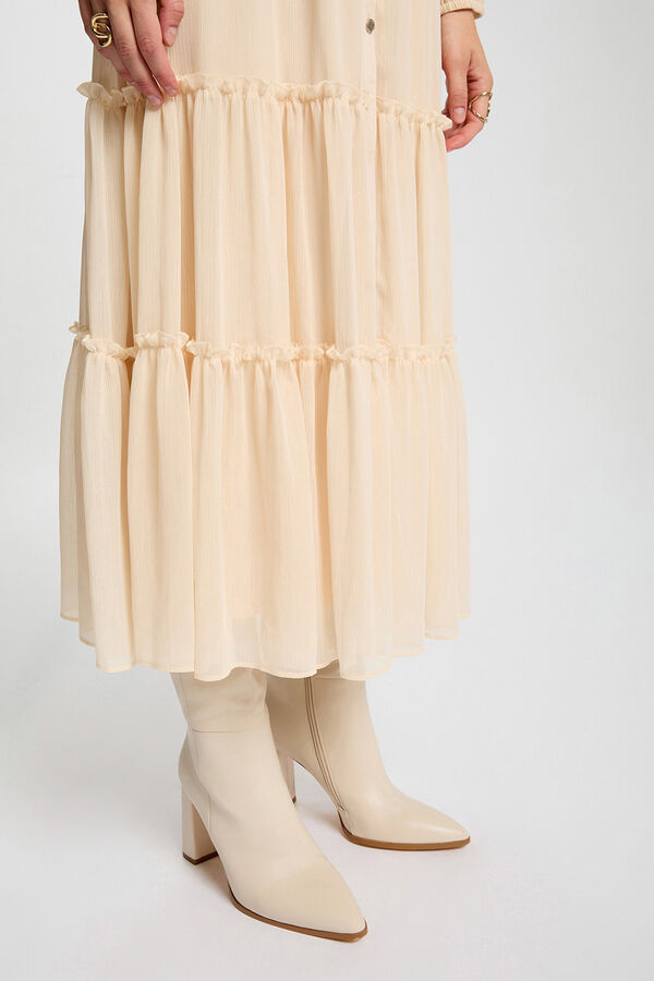 Morgan Vestido largo fluido Beige