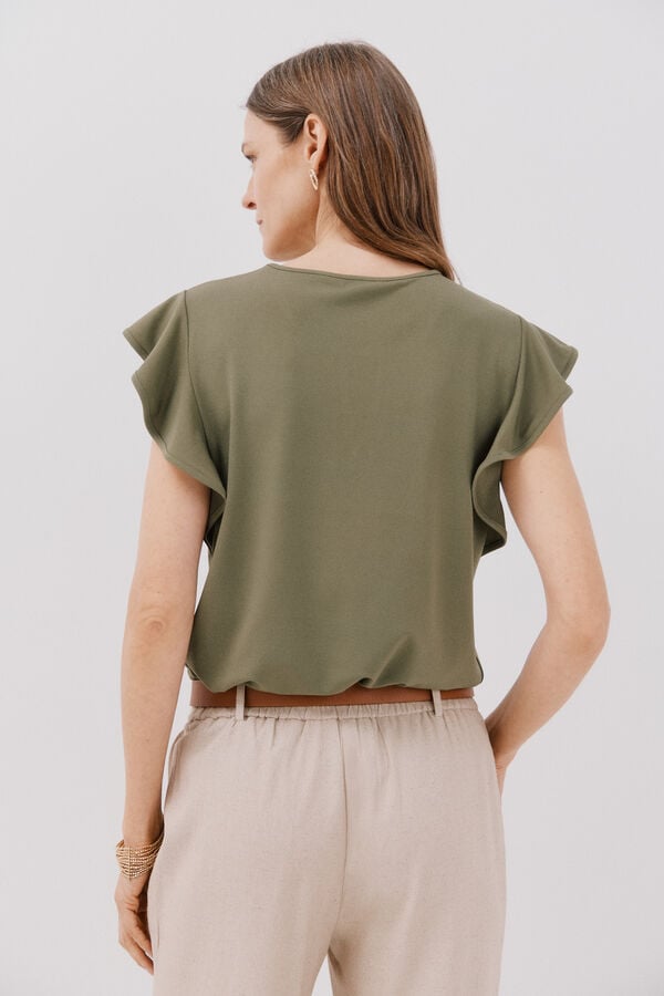 Cortefiel Top de punto l&aacute;grima Kaki