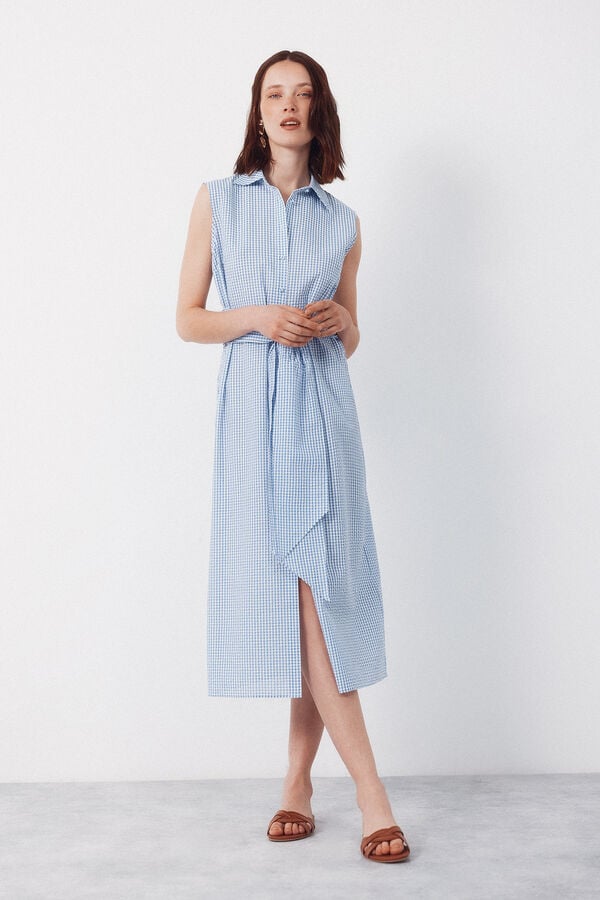 Cortefiel Vestido camisero Azul